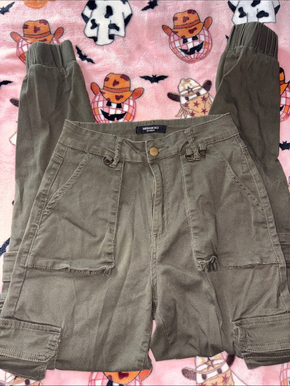American Bazi Olive Green Cargo Jogger Pants